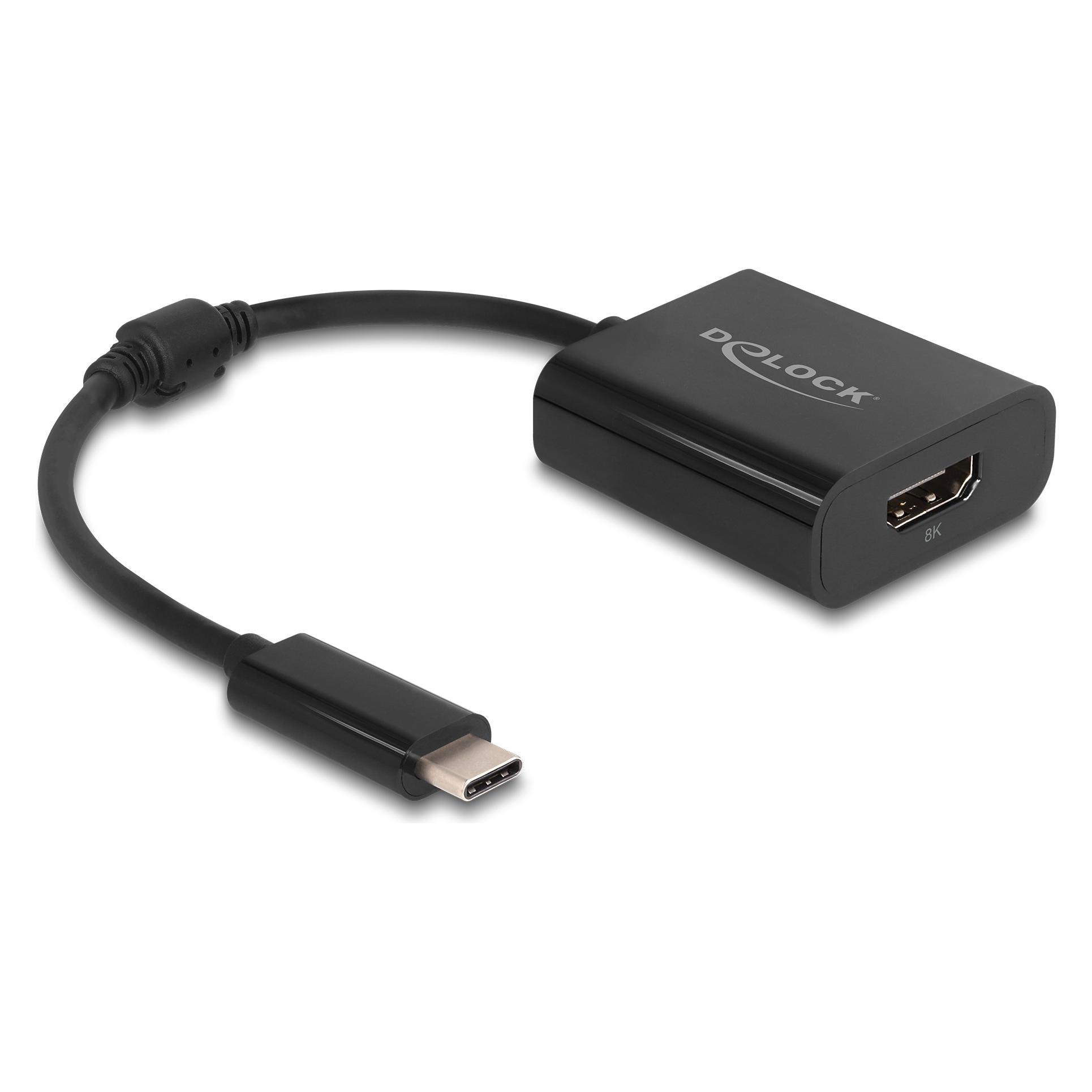 Delock ?USB Type-C Adapter zu HDMI (DP Alt Mode) 8K mit HDR Funktion schwarz (HDMI) (64175)