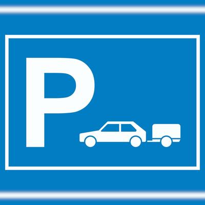 HB-Druck PKW mit Anhänger Parkplatz Schild waagerecht A5 (148x210mm)