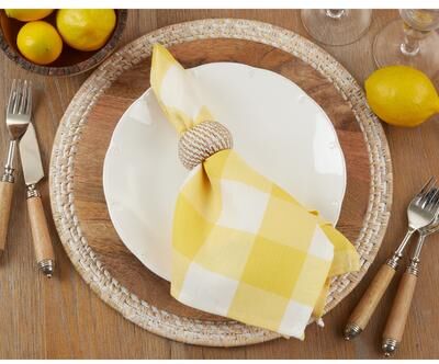 Saro Lifestyle Buffalo Plaid Check Pattern Design Cotton Napkins (Set of 4)