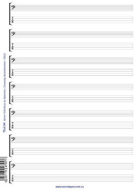 Tunesday Records Music Paper Sheet/Tab Bass