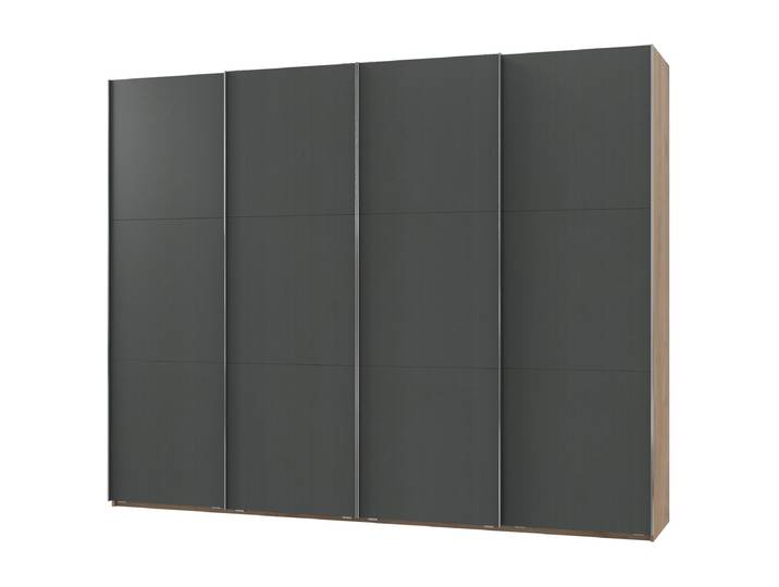 Schwebetürenschrank Level36 236 cm Typ C 300 x 236 x 65cm ohne Schwarz/Holz/Anthrazit/Plankeneiche Dekor Silber ohne Spiegeltür/-en