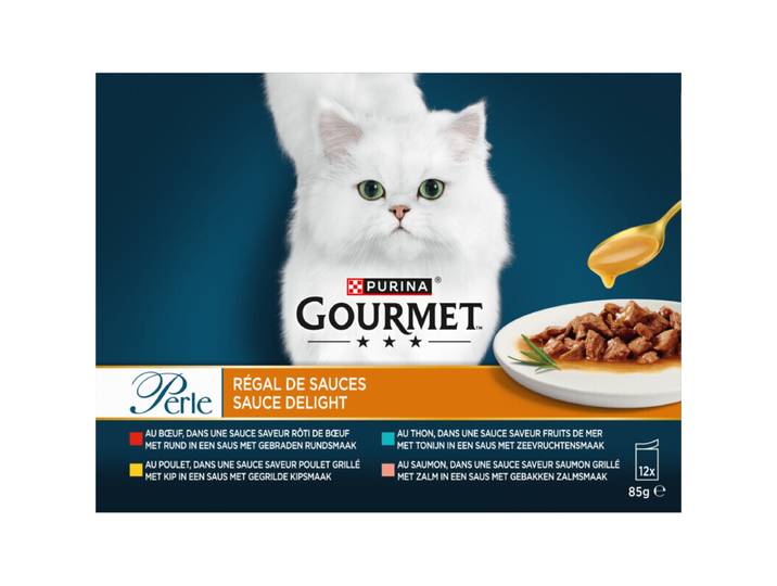 Gourmet Perle sauce delight rundvlees, kip, tonijn en zalm voordeelpakket