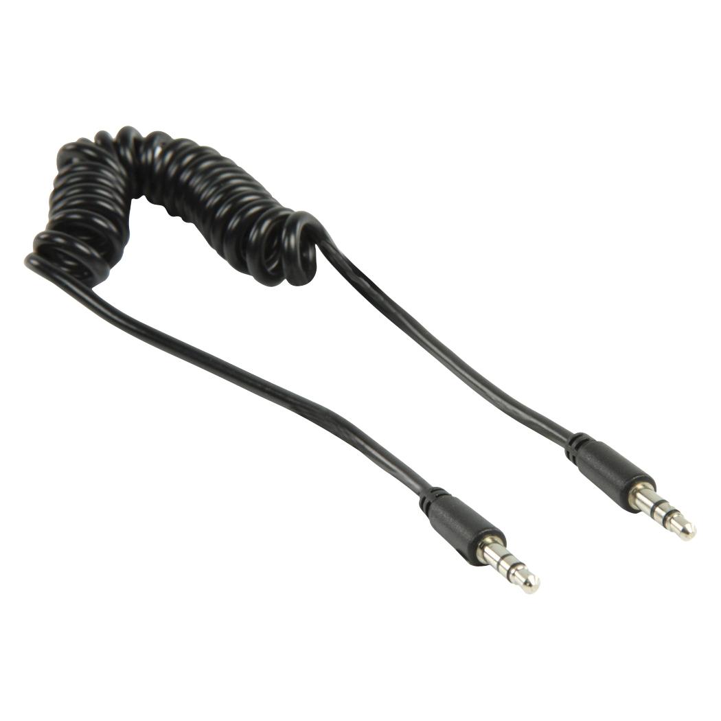 Valueline Audio kabel Jack 3,5 mm černý / Audio kabel / propojovací / spirálový / 1 m (1 m, AUX Kabel) (VLMP22010B1.00)