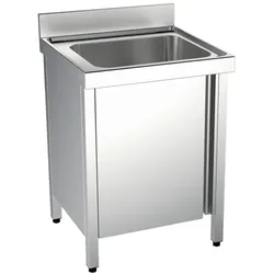 Spüle mit tür 1 becken 500x400x250 - 600x600x850 mm - 20430606 Eurast