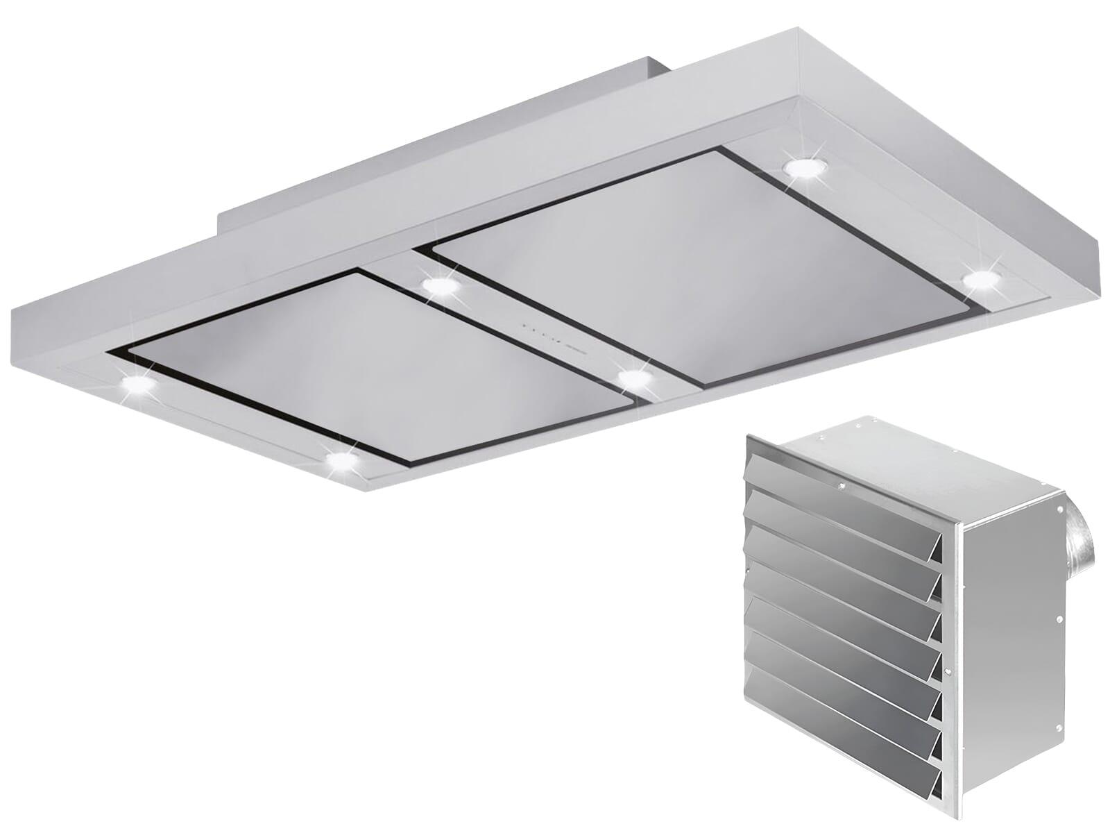 Silverline ALD1241EIWM SET Altena ALD1241E Deckenhaube 120 cm Edelstahl + Innenwandmotor