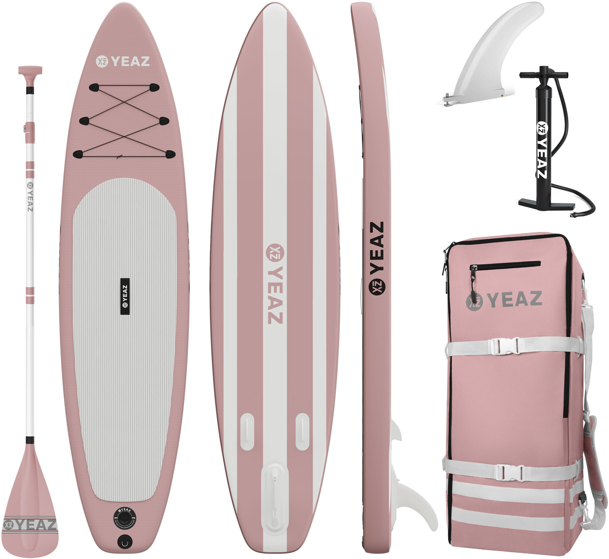 Inflatable SUP-Board YEAZ "SUP Board und Kit LIDO - EXOTRACE PRO - SET", pink, Wassersportboards