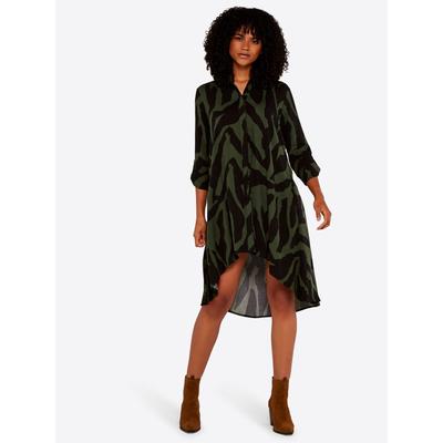Minikleid APRICOT "mit Zebramuster", Damen, Gr. XS (34), N-Gr, grün (khaki), Obermaterial: 100% Viskose CV., gemustert, Kleider Minikleid, asymmetrisch