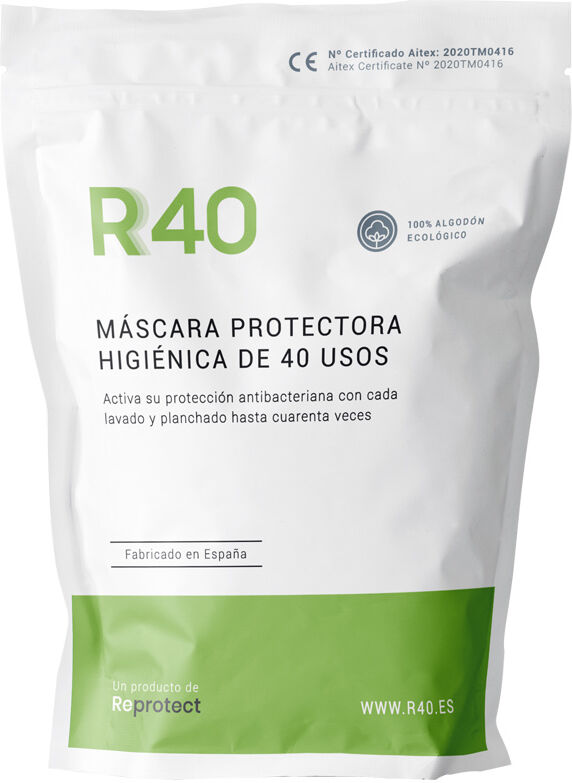 Reprotect R40 Adulto máscara protectora higiénica 40 usos #blanca 1 pz