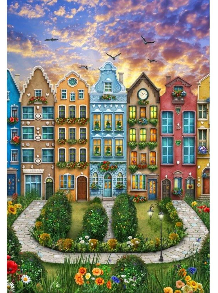 Alipson Puzzel Regenbogen Dorp 1000 stukjes
