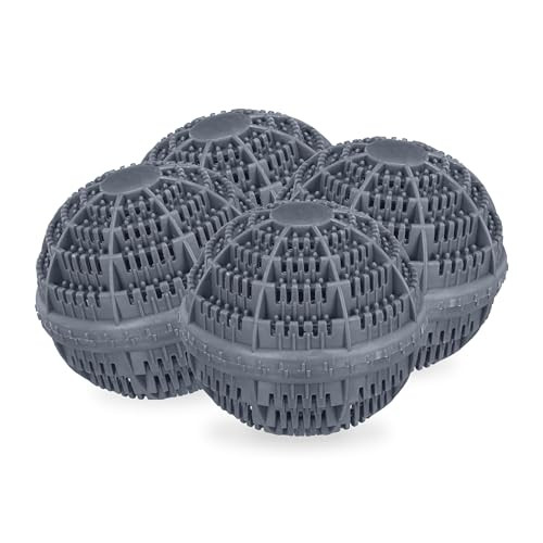 Relaxdays Wasbollen set van 4 grijs