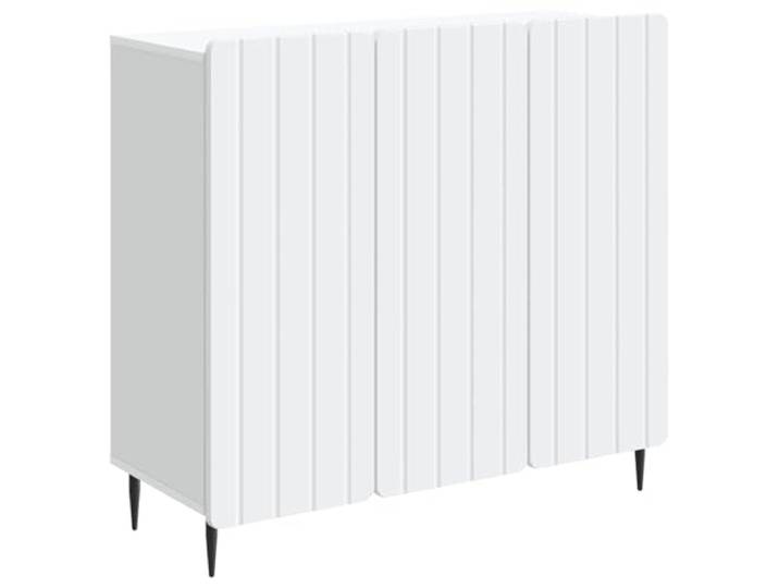 LASWWQMRF Sideboard Weiß 89 x 34,5 x 82 cm Anrichte mit 3 Türen Moderne Anrichte für Wohnzimmer und Essbereich, mit 3 Türen und Stahlbeinen für strukturierten Stauraum.