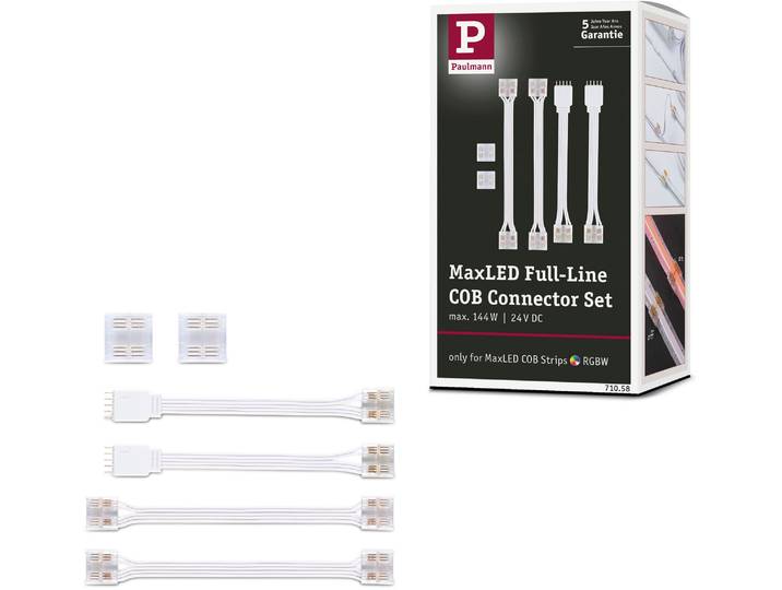 PAULMANN Kabelverbinder-Sortiment MaxLED Connector Set Full-Line COB Weiß, Transparent , weiß (weiß, transparent), B:127mm H:4,4mm T:1,4cm, Kabelverbinder, Kabelverbinder-Sortiment
