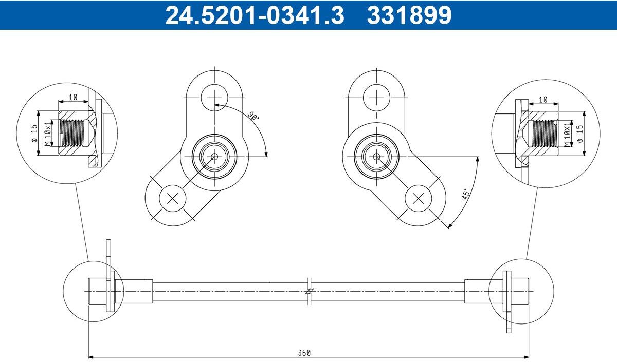 Bremsschlauch ATE 24.5201-0341.3