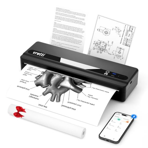 Vretti PB821 Mobiele A4 Thermische Printer - Bluetooth - Zwart
