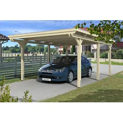 Skan Holz Emsland Flachdach Carport-404x604cm-unbehandelt Holzcarport