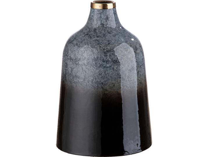 Dekovase GILDE Laver, Höhe 25 cm , grau (grau, schwarz), H:25cm Ø:17cm, Metall, Vasen, Dekovase, dekorative Vase aus Metall, Dekoobjekt