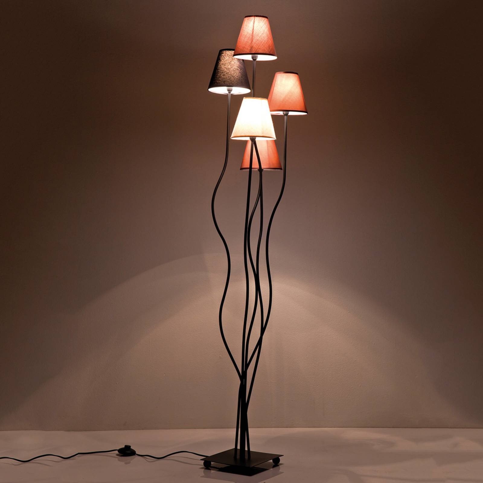 KARE Stehlampe FLEXIBLE, schwarz, für Wohn- / Esszimmer, Metall, Modern