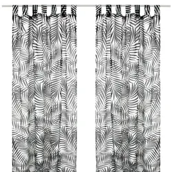 Arsvita 2er Pack Gardine 140x245cm Voile mit Druck Black&White Schlaufenschal