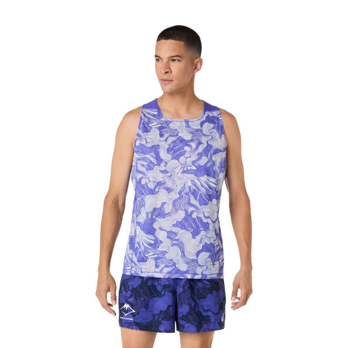 Camiseta Asics Fujitrail Sem Mangas Roxo Branco, Tamanho S Homem
