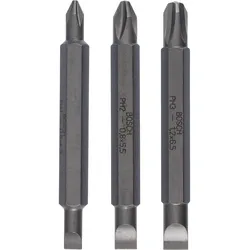 Bosch Doppelklingenbit-Set, 3-teilig, S 0,6x4,5, S 0,8x5,5, S 1,2x6,5, PH1, PH2, PH3, 60 mm - 2607001746