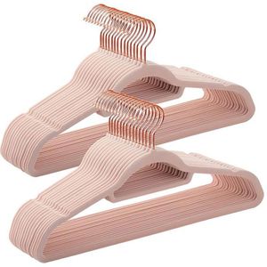 Songmics Kleiderbügel CRF21PK50, aus Kunststoff, rosa, 44cm, platzsparend, rutschfest, 50 Stück