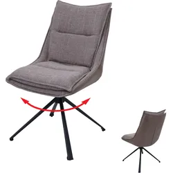 Esszimmerstuhl MCW-N71, Küchenstuhl, drehbar Auto-Return, Stoff/Textil (420g/m2) Kunstleder ~ beige