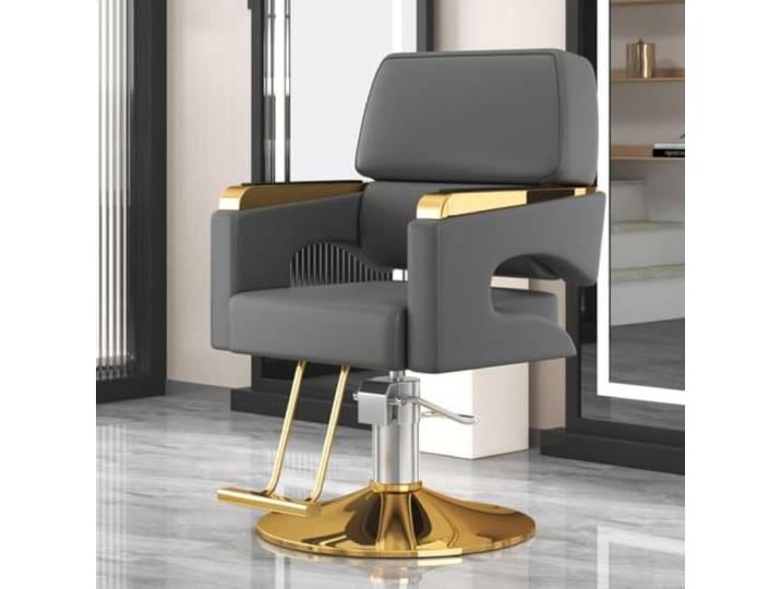 Dalumian Friseurstuhl/Barber-Stuhl, Styling-Stuhl für Friseure Metallgestell, hochelastischer Schaumstoff & PU-Leder, um 360° drehbar, höhenverstellbar(C)