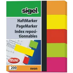 Sigel Haftmarker Neon 50x60mm mehrfarbig Packung mit 10 Stück