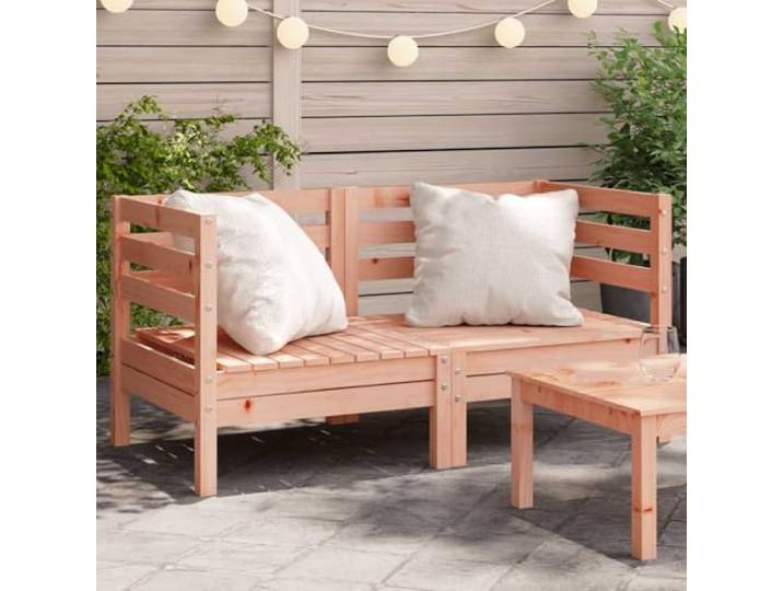 Holz-Ecksofa Garten 2 Stück aus massiver Douglasie, modulares Sofa für Terrasse und Terrasse mit Lattenrost Design, robuster Sitzfläche bis 110 kg