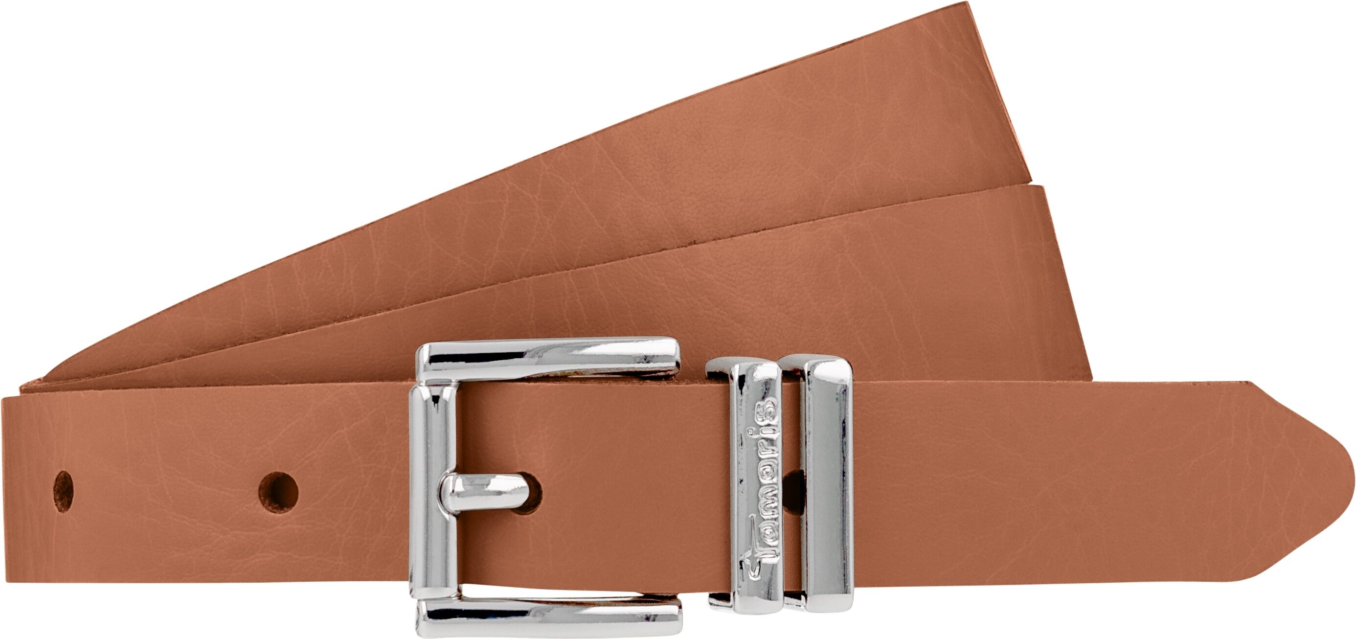 Ledergürtel TAMARIS "Franca", Damen, Gr. 75, braun (cognac), Rindsleder, Gürtel Ledergürtel, mit dezent genarbter, leicht genarbter Oberfläche cognac 75
