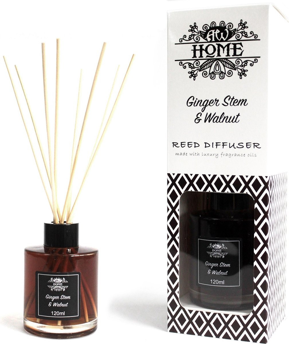 Ancient Wisdom Geurstokjes Gemberstam & Walnoot 120ml Aromatische Riet Diffuser