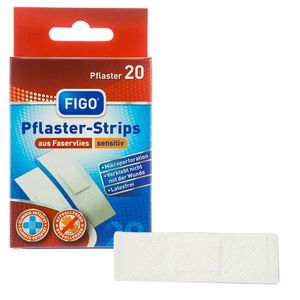 Figo Pflaster Sensitiv, 20 Strips, sensitiv, atmungsaktiv, 6 x 1,9cm