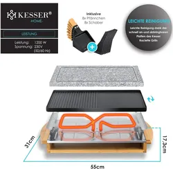 Kesser Raclette Grill, Racletteofen, Schwarz, Braun