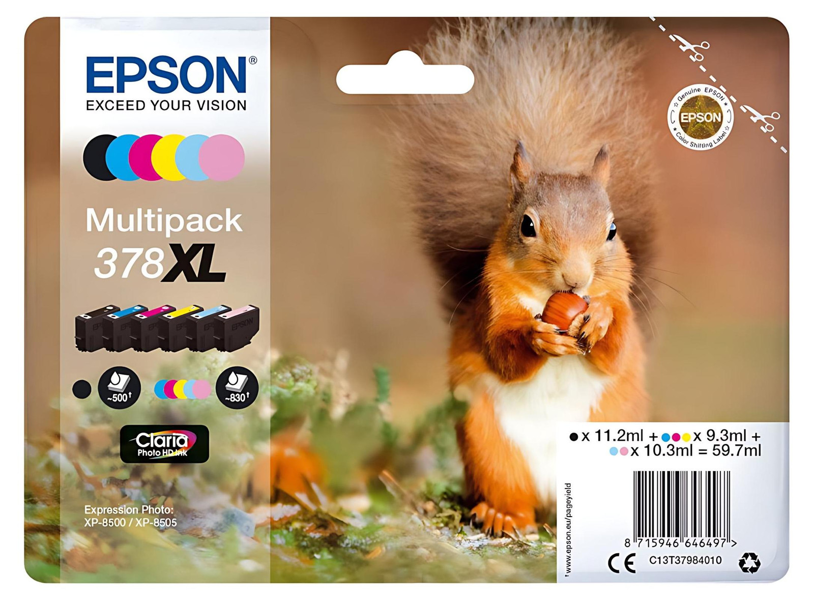 Epson Ink 378XL Squirrel CLcMLmYK