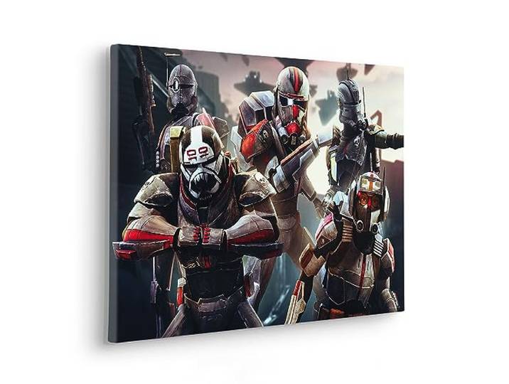 Komar Star Wars Bad Batch Ready to Fight Image sur châssis en bois véritable 60 x 40 cm Image sur toile pour chambre d'enfant\, Coloré