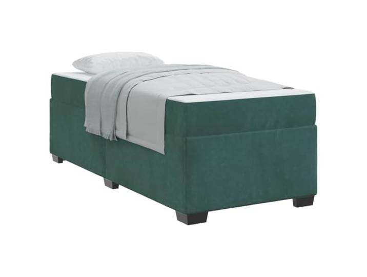 KKgypkn Samt-Bettgestell mit Matratze Dunkelgrün 100x200 cm, Bettrahmen mit Taschenfederkernmatratze und Lattenrost, modernes Design