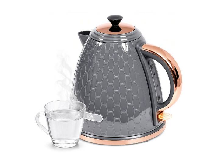 FELIXLEO Wasserkocher Wasserkocher 2200 W Sichtfenster Filter Schnellkochen Grau