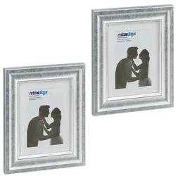 Relaxdays Bilderrahmen 15x20 cm 2er Set Silber