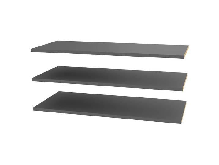 Einlegeböden Grünwald 3er-Set 113 x 51 x 22cm Grau Spanplatte
