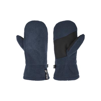 Fäustlinge JACK WOLFSKIN "FLEECE MITTEN K", Mädchen, Gr. 92, blau (midnightsky), Obermaterial: 100% Polyester, Handschuhe Fäustlinge, Winterfäustlinge für Kinder, warm, bequem