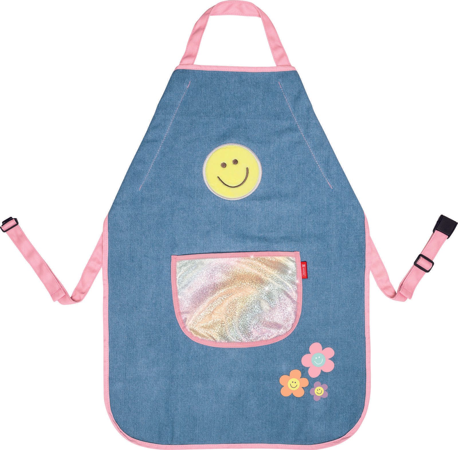BRUNNEN Mädchen Kinder Malschürze Happy Hippie blau Einheitsgröße 1048095422