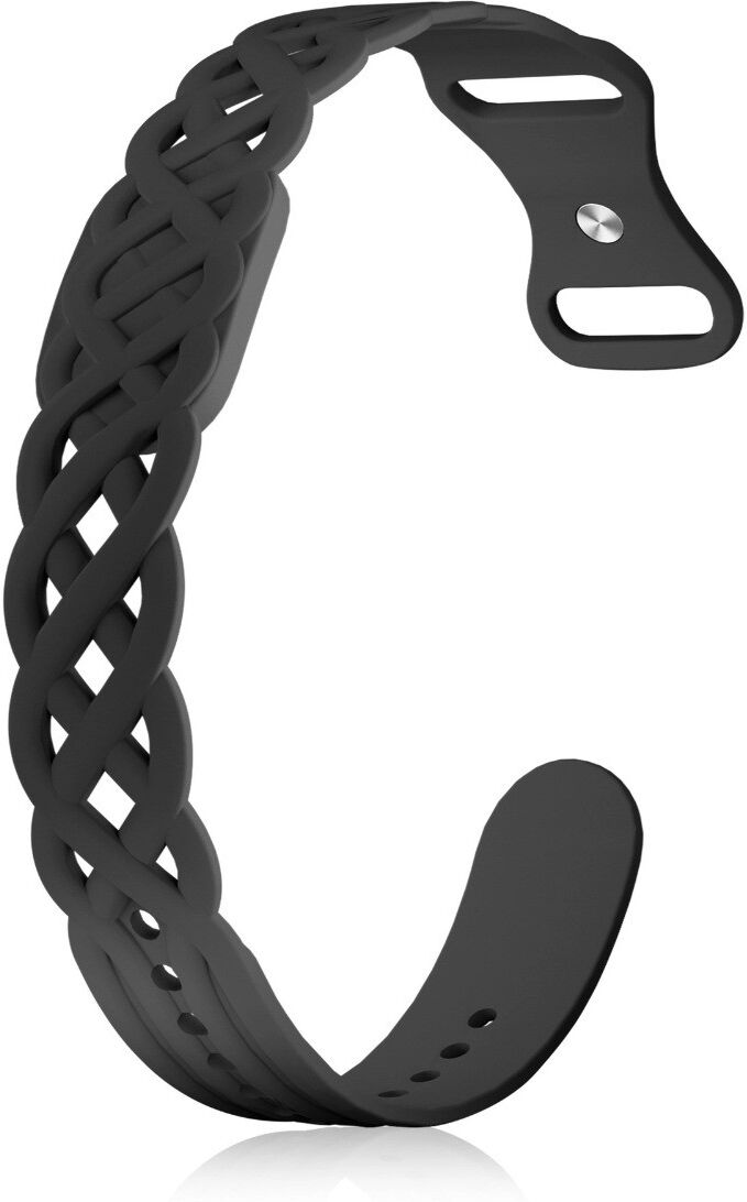 INF Silikon-Uhrenarmband kompatibel mit Google Fitbit Air – Atmungsaktives hohles Ranken-Geflecht, wasserfest, weich, Schwarz