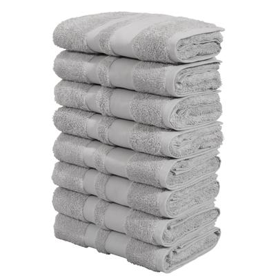 Handtücher OTTO HOME "Vanessa, 8 Handtücher, 50x100cm, in Standard- und Premium-Qualität", grau (hellgrau), B:50cm L:100cm, Walkfrottee, Obermaterial: 100% Baumwolle, Handtücher, Handtücher mit Bordüre, 100% Baumwolle, einfarbig, weich