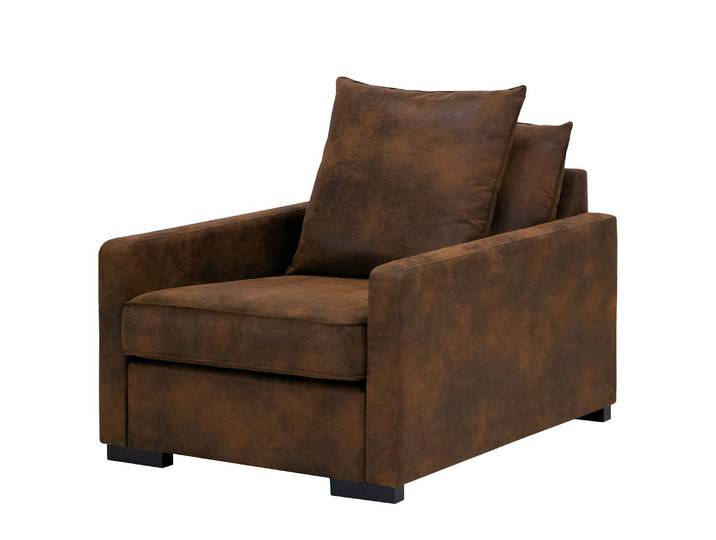 Sessel Lennox Braun Microfaser Goda 95 x 89 x 110cm