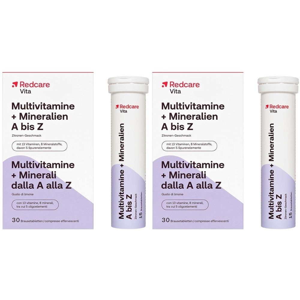 Redcare Vita Multivitamine + Mineralien A bis Z Doppelpack 2x2x15 St Brausetabletten