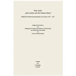 Hans Sachs: 'Jetzt müssen euch die Schuster lehren', Fachbücher von Bernand Balzer