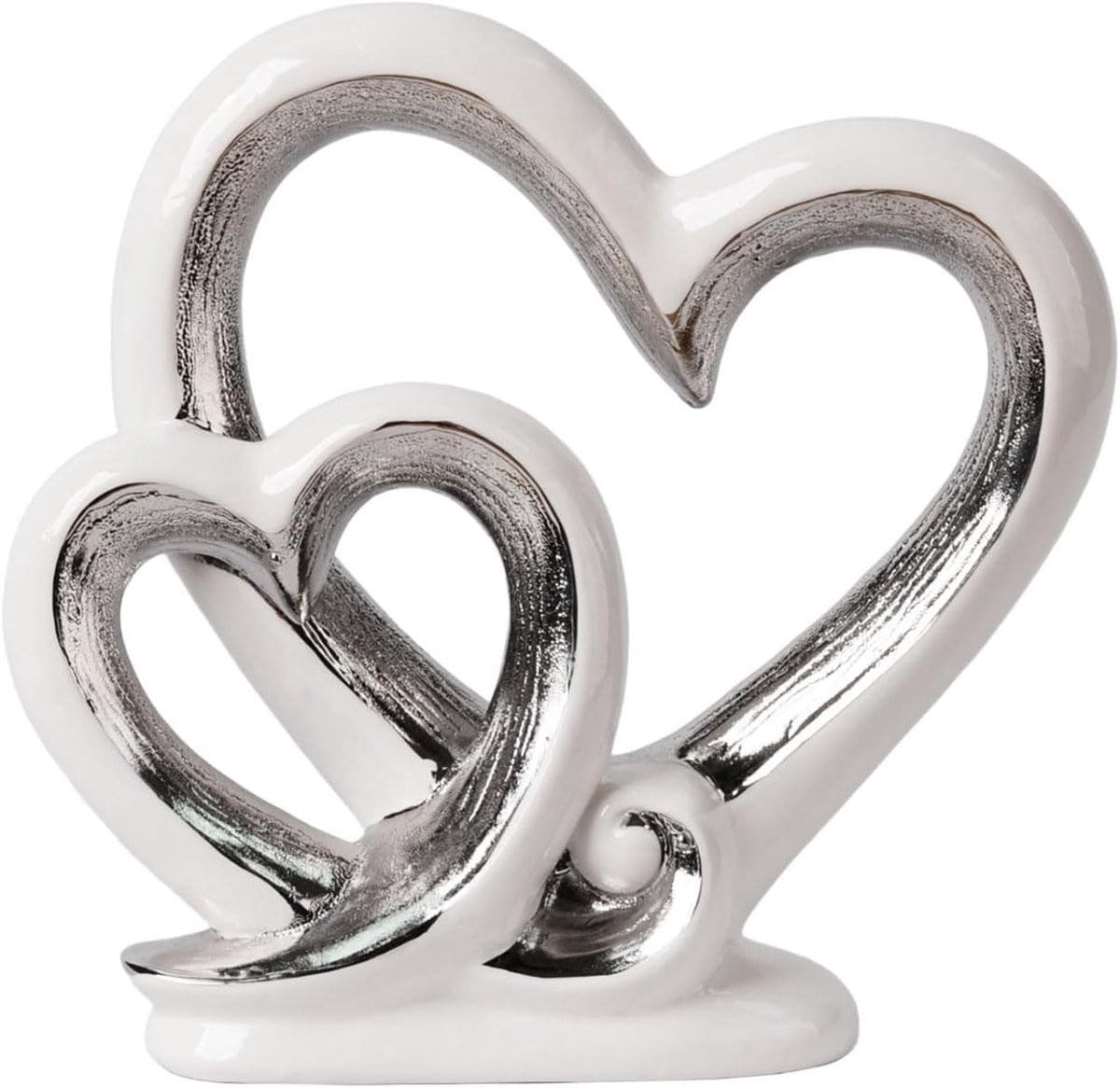 Moderne Keramische Hart Sculptuur - Decoratief Beeldje voor Woondecoratie - Hoogte: 25,4 cm