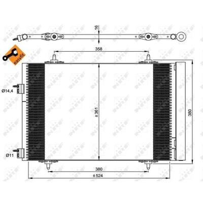 NRF Kondensator, Klimaanlage EASY FIT 35945 für Peugeot