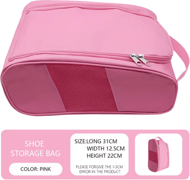 Inspire Curations Breathable Golf Shoe Bag Portable Sports Shoe Travel Organizer pink