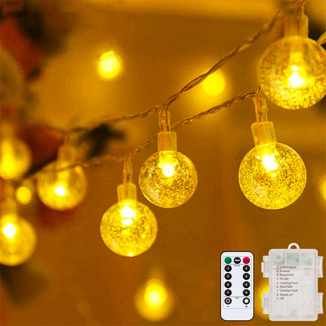 Dakota Fields Ambry 975.4cm LED Battery Powered 80 - Bulb Fairy Lights String Light White 975.4cm L